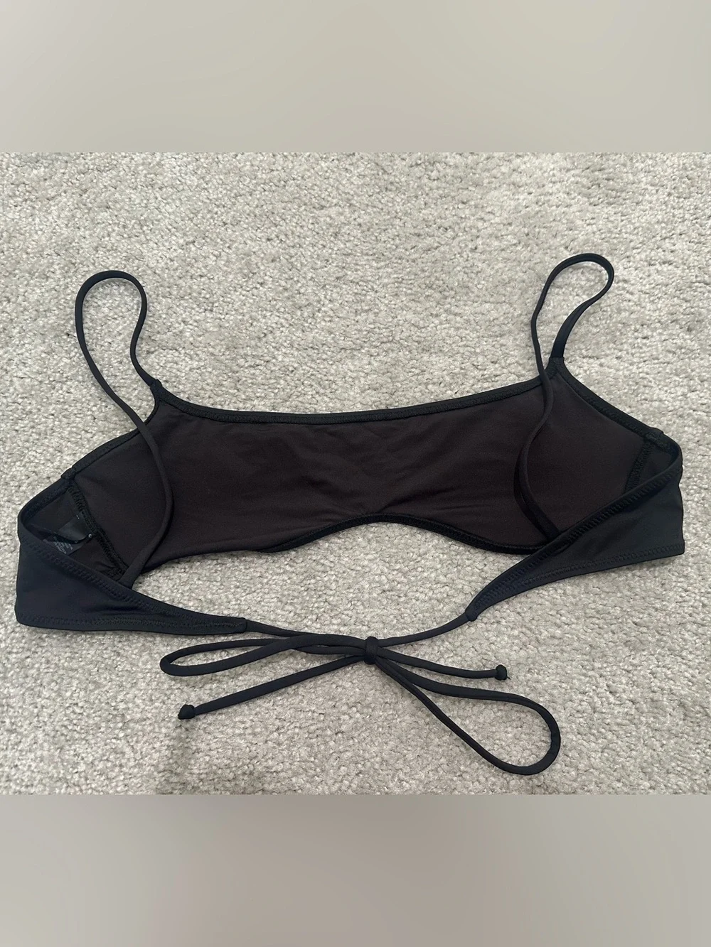 SKIMS Swim Micro Scoop Bikini Top in Onyx Size XLarge